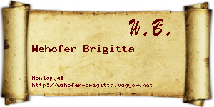 Wehofer Brigitta névjegykártya